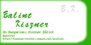 balint kiszner business card